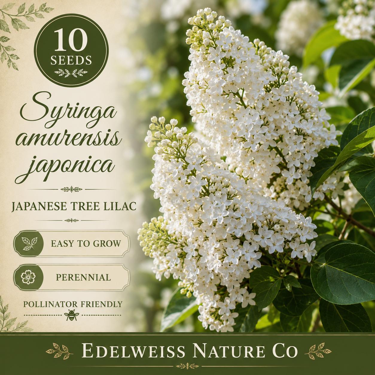 Japanese Tree Lilac Seeds, Syringa amurensis japonica, Heirloom Non-GMO Flowering Tree, Fragrant Lilac Blooms, Ornamental Garden Plant