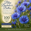 Blue Bachelor’s Button Seeds, Heirloom, Non-GMO, Centaurea cyanus, Bright Blue Flowers, Pollinator Planting, Garden Seeds
