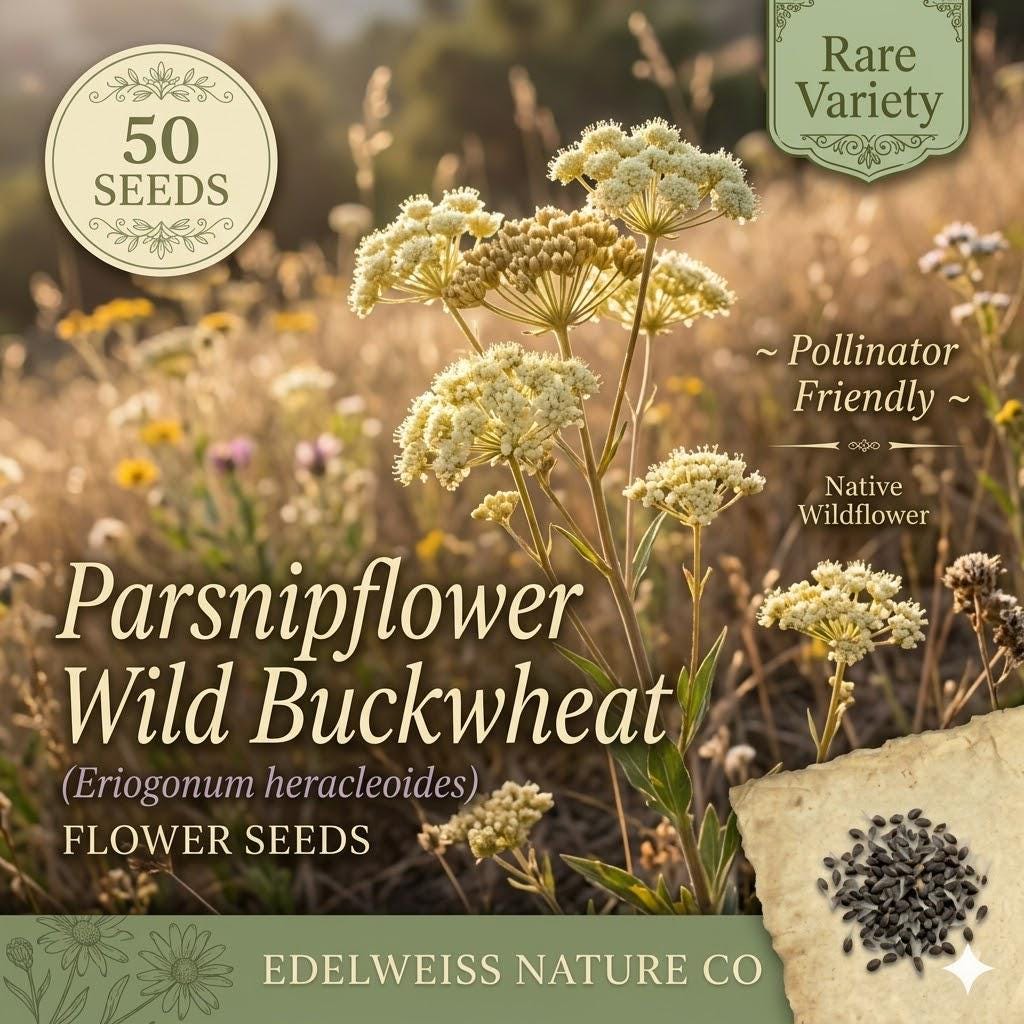 Eriogonum Heracleoides Seeds – 50 Parsnipflower Wild Buckwheat Native Drought-Tolerant Wildflower for Prairie Gardens