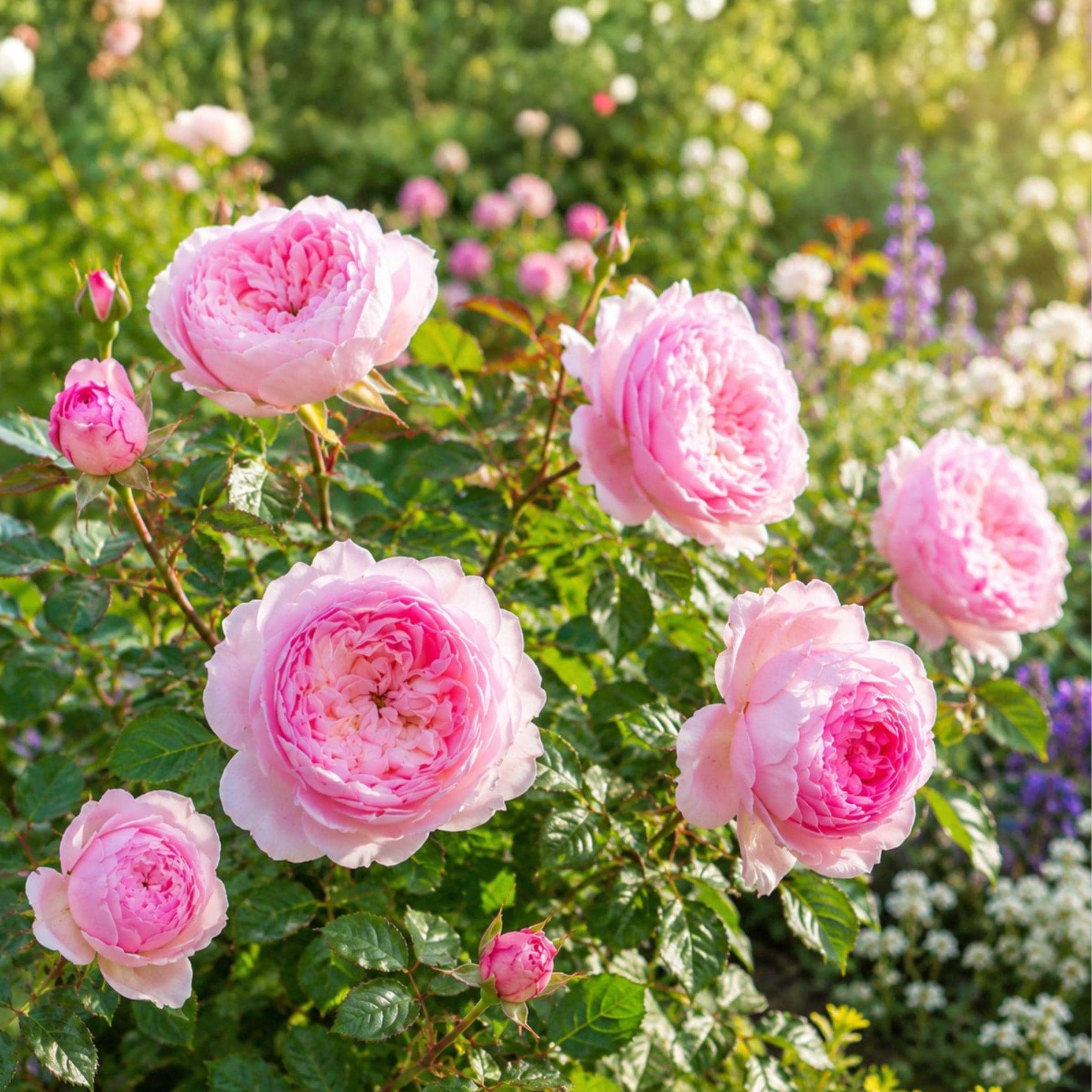 Miniature Pink Rose Bush Bare Root Plant | Fragrant Heirloom Rosa spp. | 1 Ft Live Garden Rose