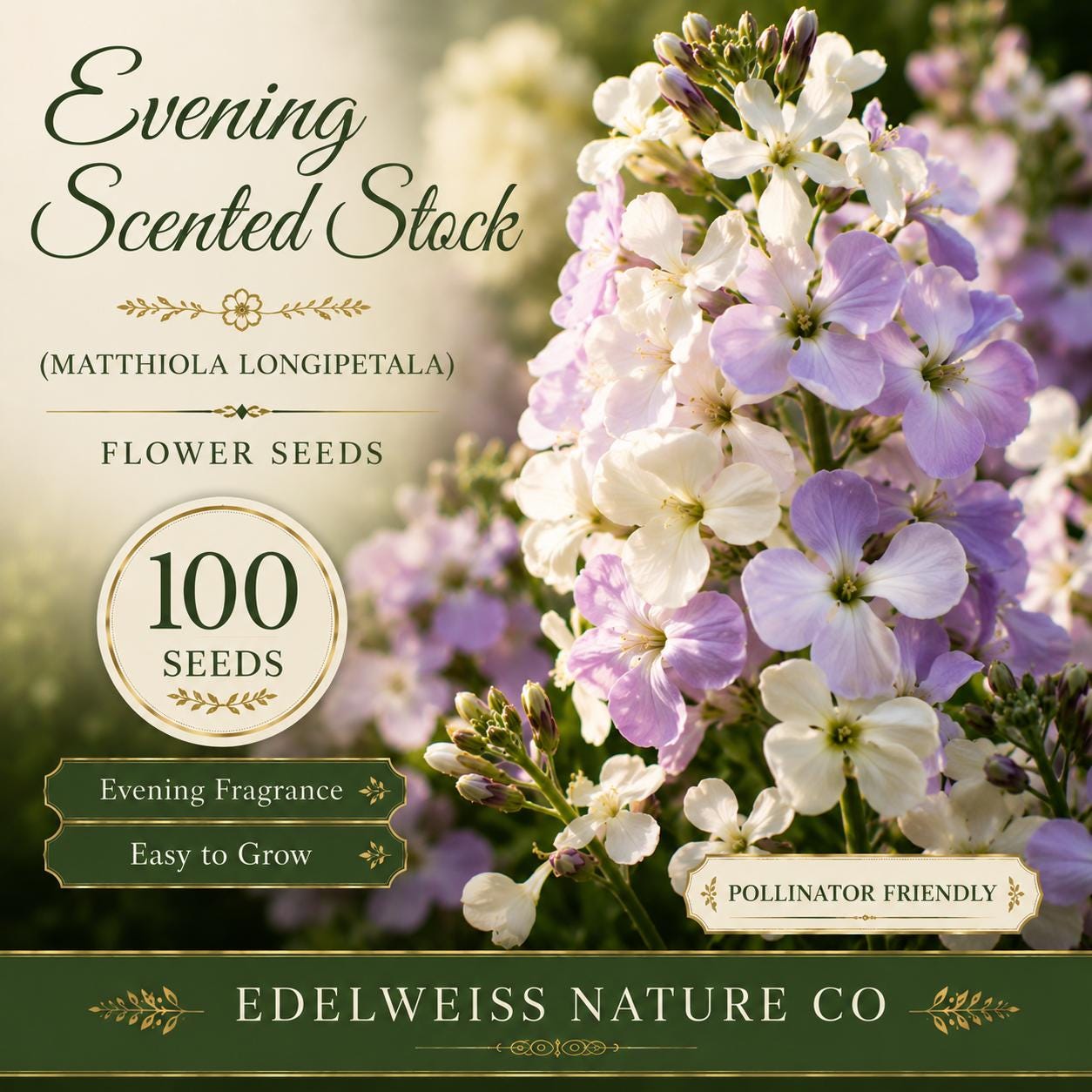 Evening Scented Stock Seeds, Heirloom Fragrant Flower, Non-GMO Garden Planting, Matthiola longipetala