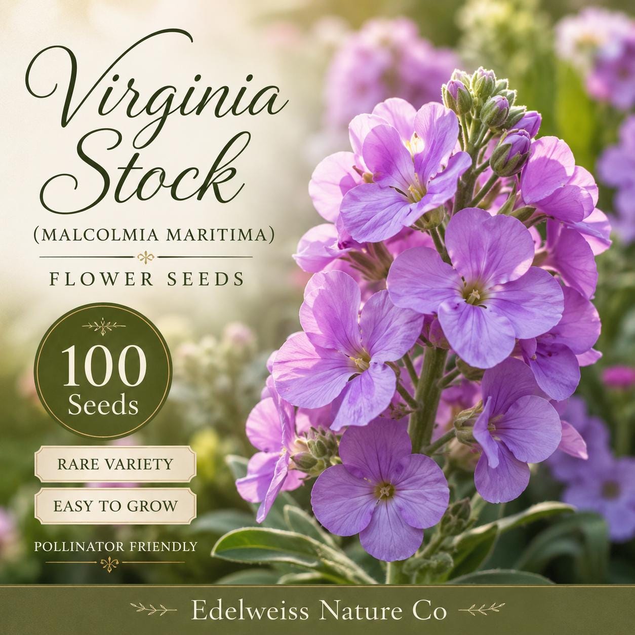 Virginia Stock Seeds - Heirloom Fragrant Annual Flower - Malcolmia maritima - Non-GMO Garden Seeds