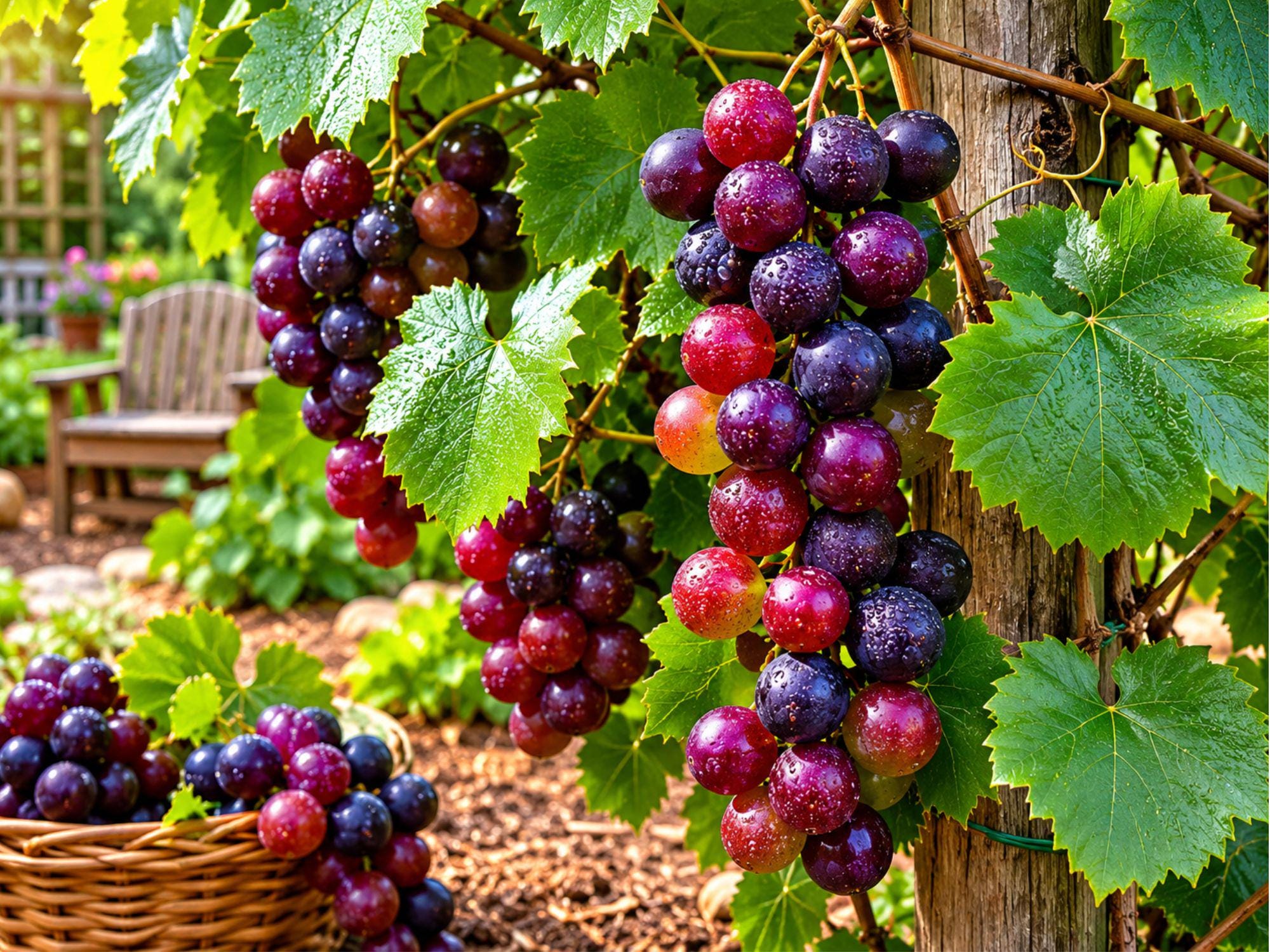 Carlos Muscadine Grape Vine Bare Root Plant – Self-Fertile Bronze Edible Fruit Vitis rotundifolia