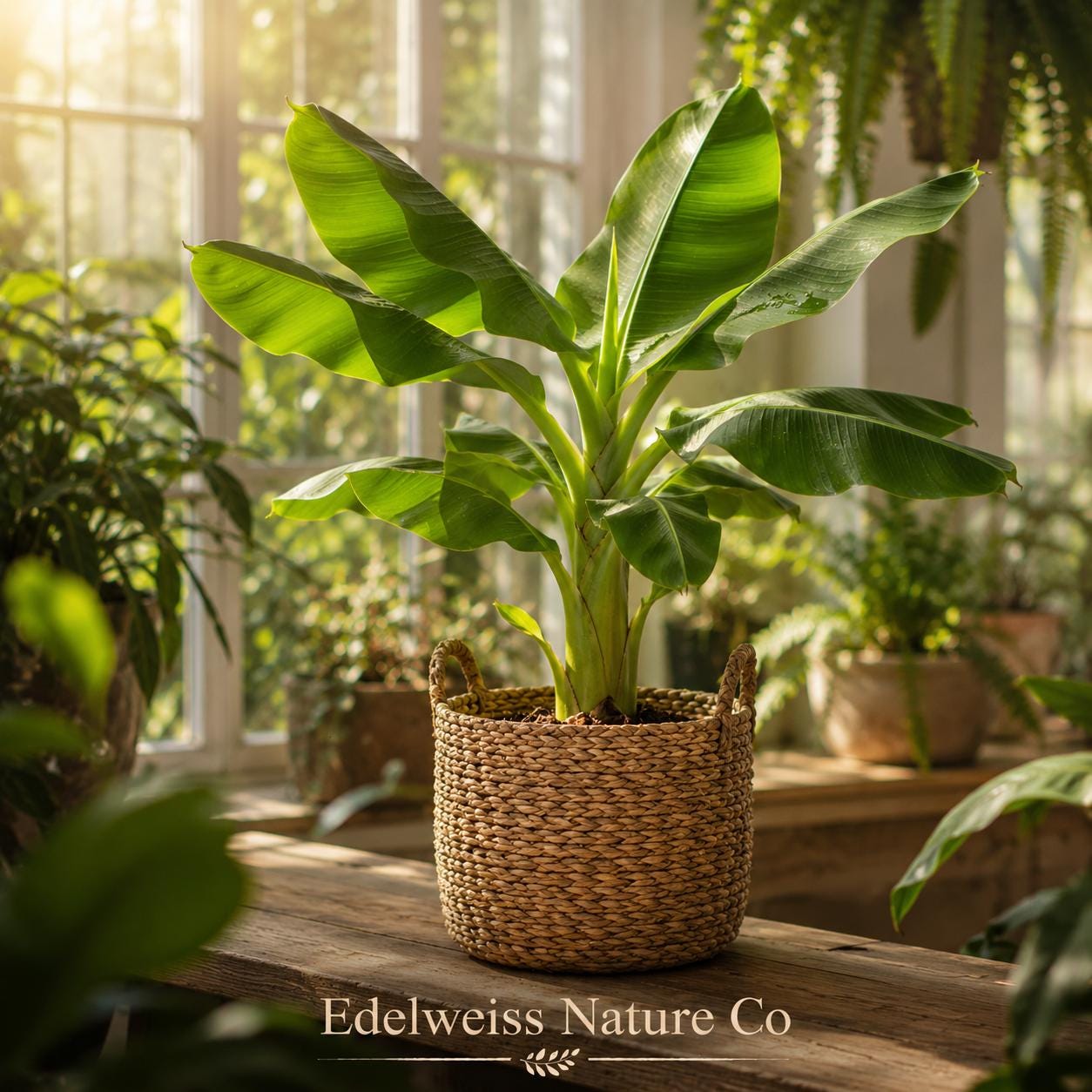 Dwarf Orinoco Banana Plant – Live Rooted Starter for Tropical Gardens, Container Growing, Musa