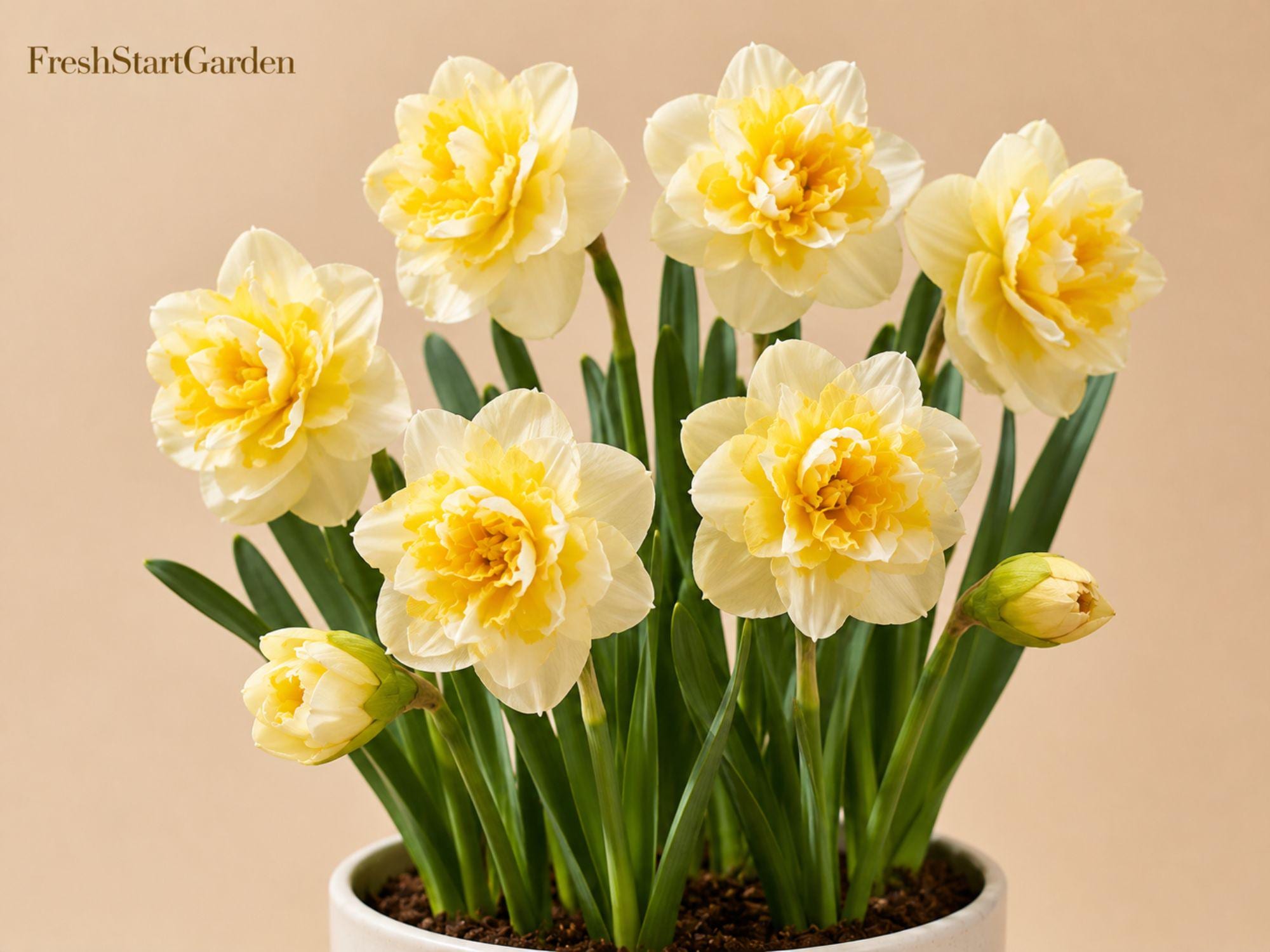 Replete Double Daffodil Bulbs – Narcissus Flowering Perennial for Spring Garden, Borders, Containers