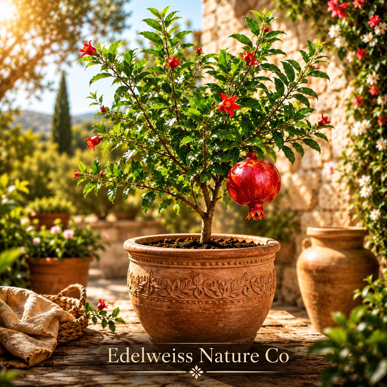 Parfianka Pomegranate Starter Plants | Punica granatum Edible Fruit Tree | Live Fruit Bush | Mediterranean Garden