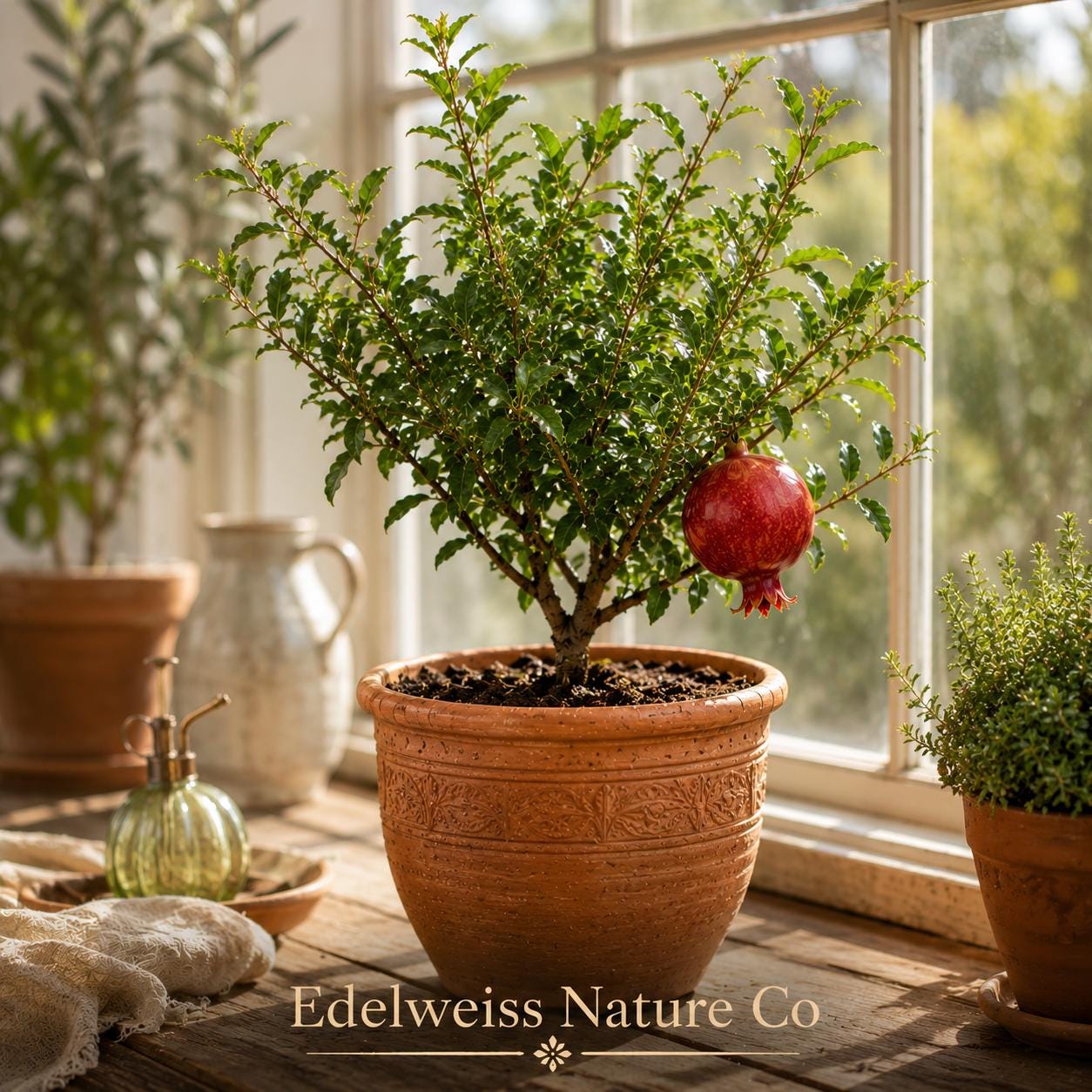 Salavatski Pomegranate Starter Plants | Edible Fruit Tree | Punica granatum | Cold Hardy Shrub for Garden & Container