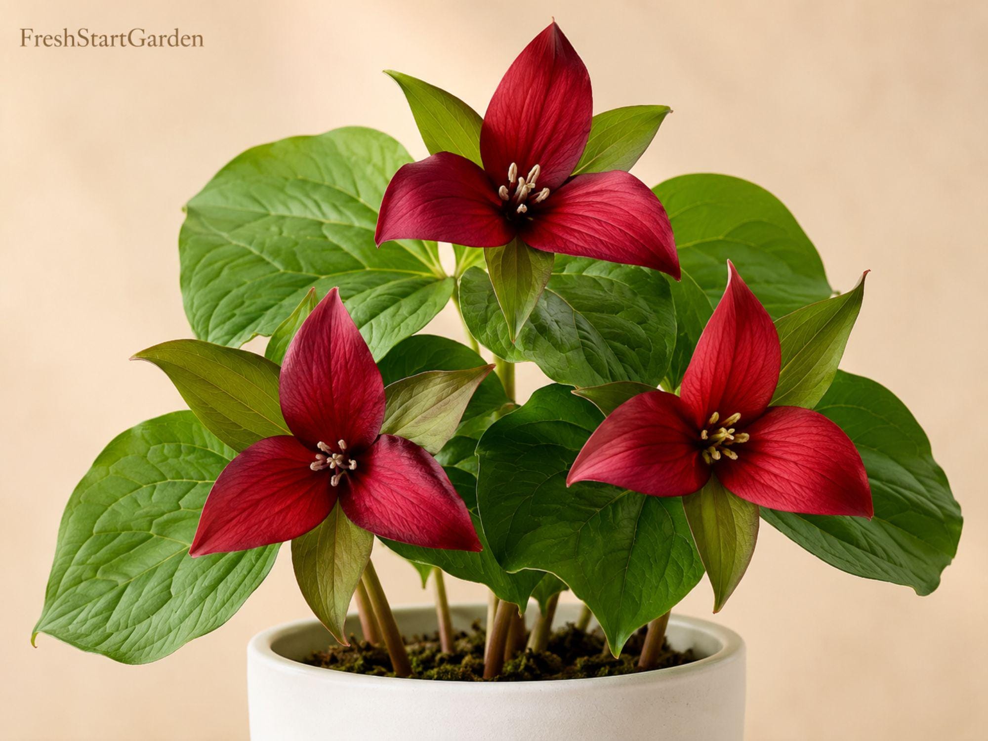 Red Trillium Bare Root Plant – Native Woodland Wildflower, Trillium erectum, Spring Blooms, Shade Perennial, Native Garden Plant