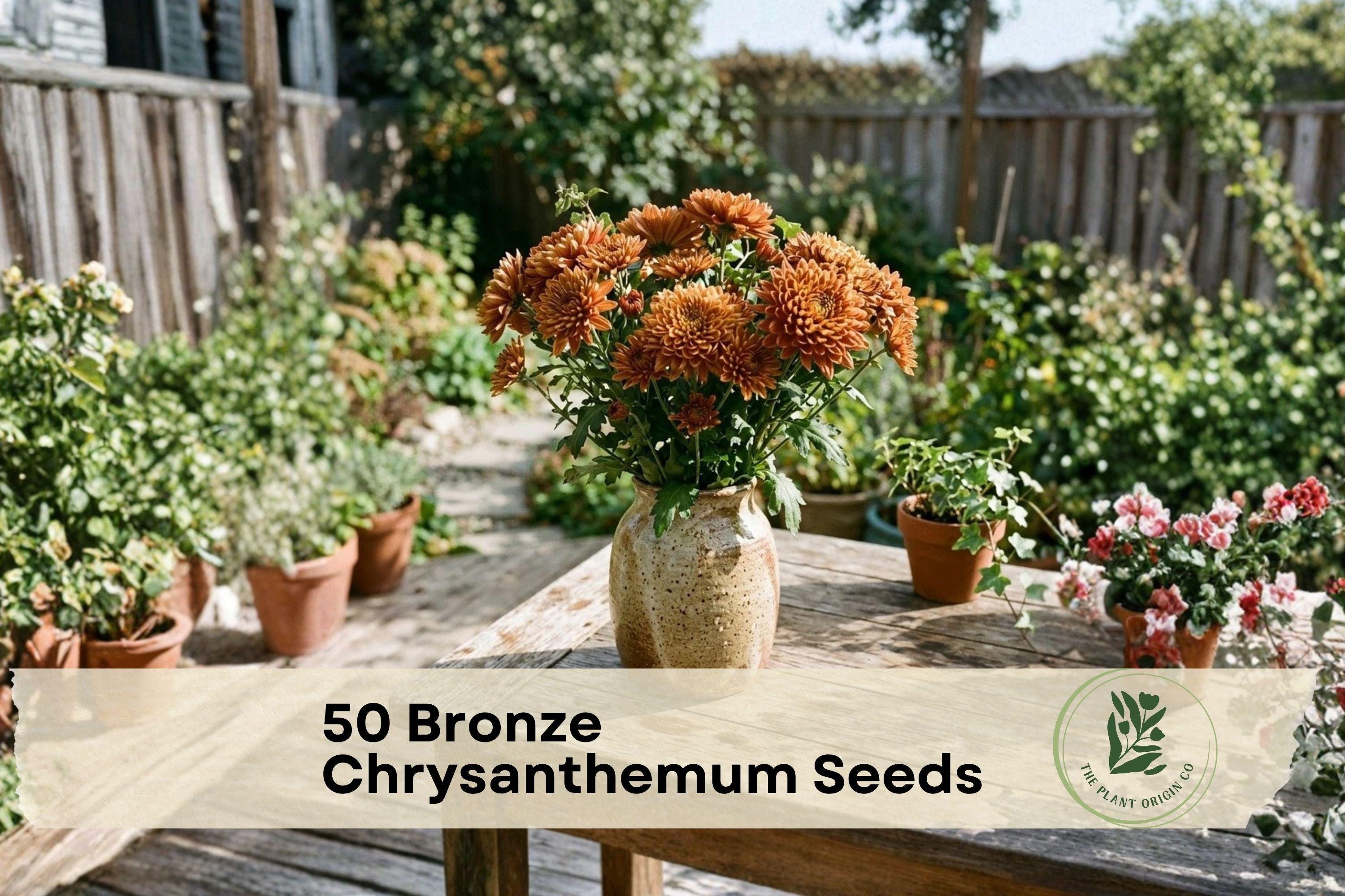 50 Bronze Chrysanthemum Seeds – Ornamental Flowering Plant for Garden Beds, Borders, Containers, Chrysanthemum spp.
