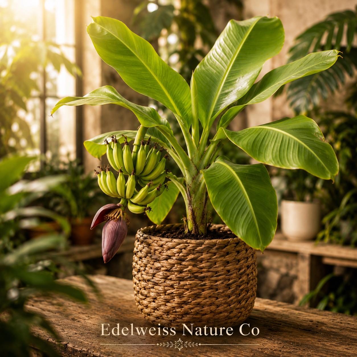 Truly Tiny Banana Plants | Dwarf Musa acuminata Edible Tropical Starter 3-Pack for Containers & Small Gardens