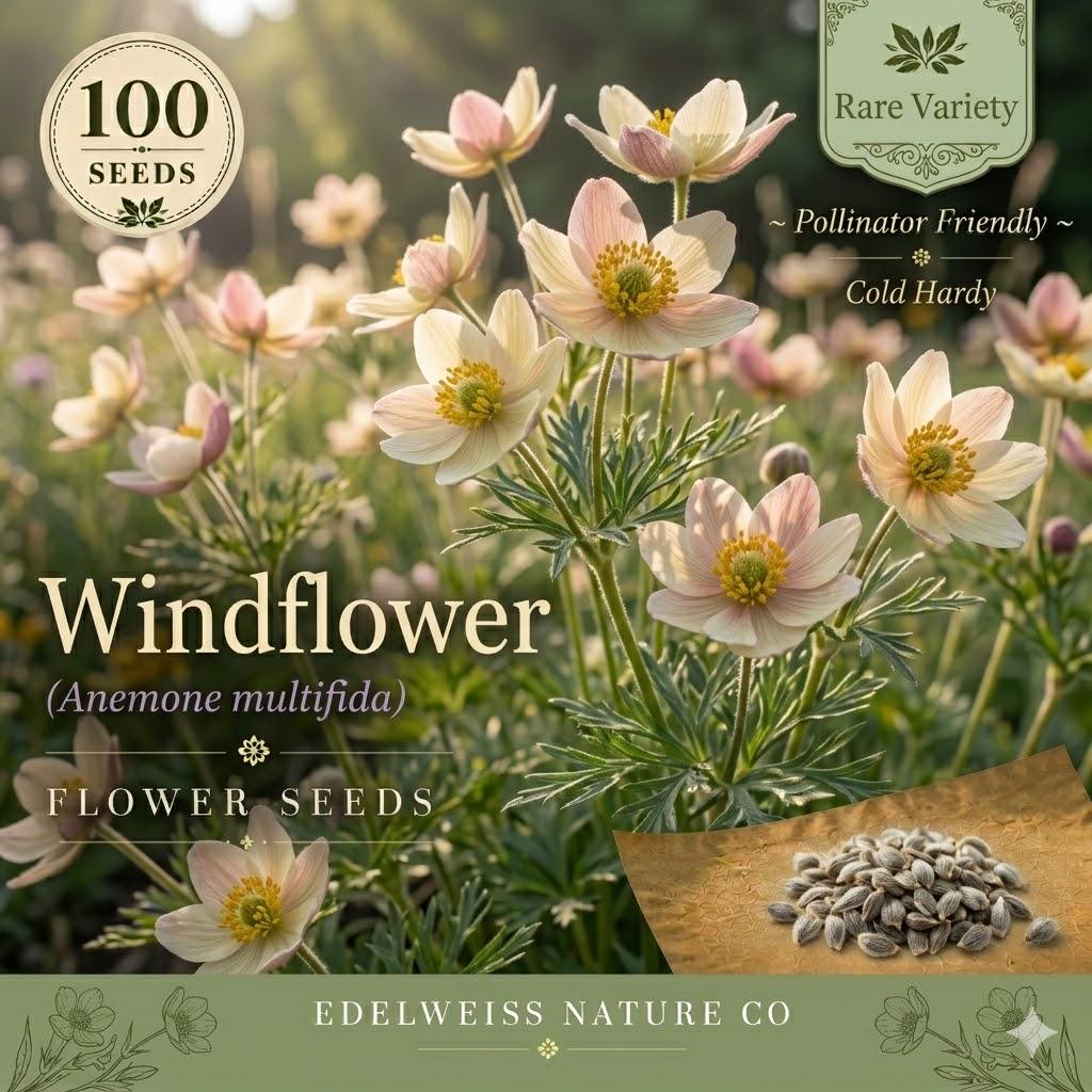 Anemone Multifida Seeds – 100 Windflower Native Wildflower for Prairie, Rock Garden & Pollinator Gardens