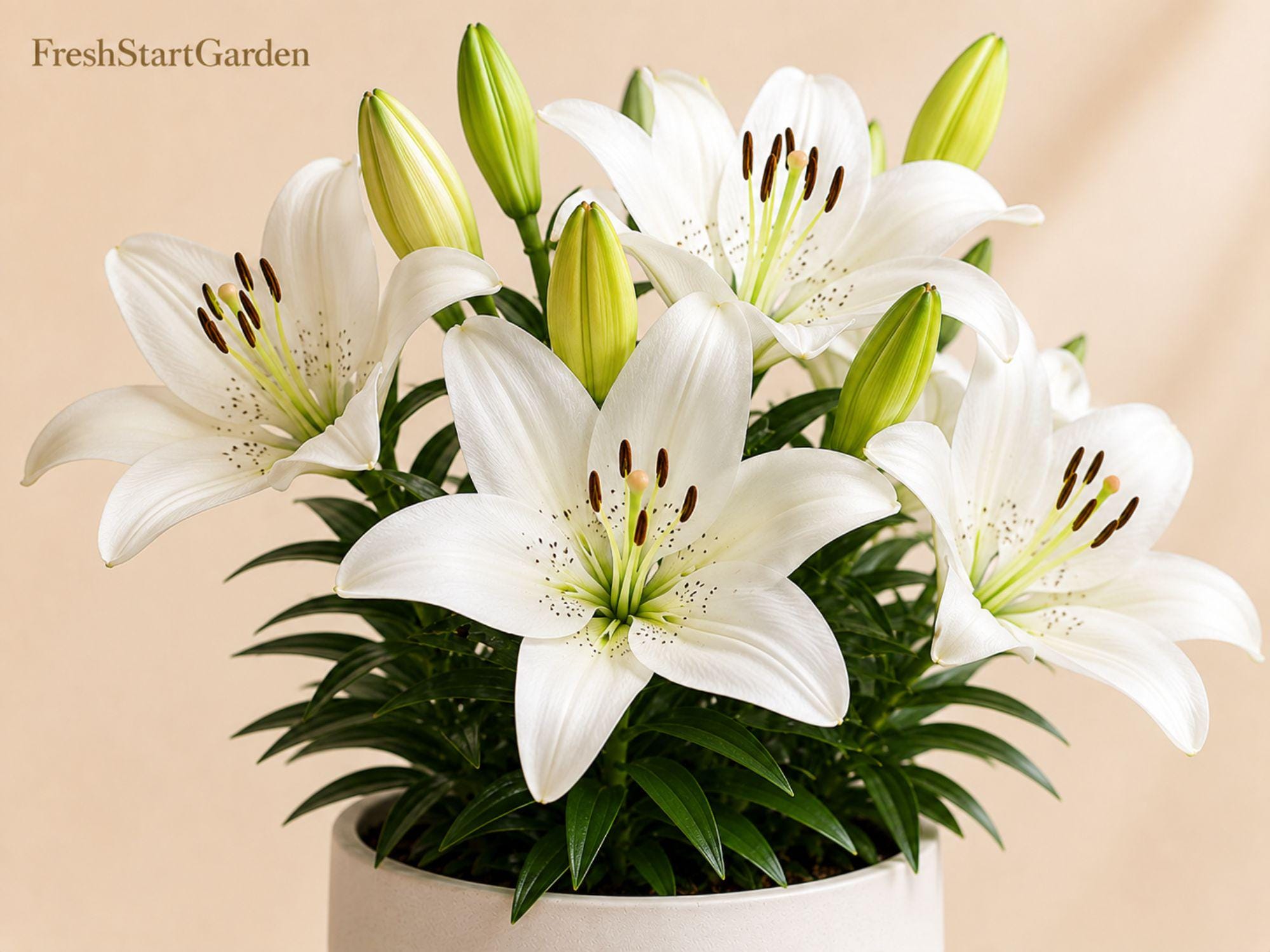 Navona White Asiatic Lily Bulbs – Lilium asiaticum Hardy Perennial Flower for Borders, Containers, Garden Beds