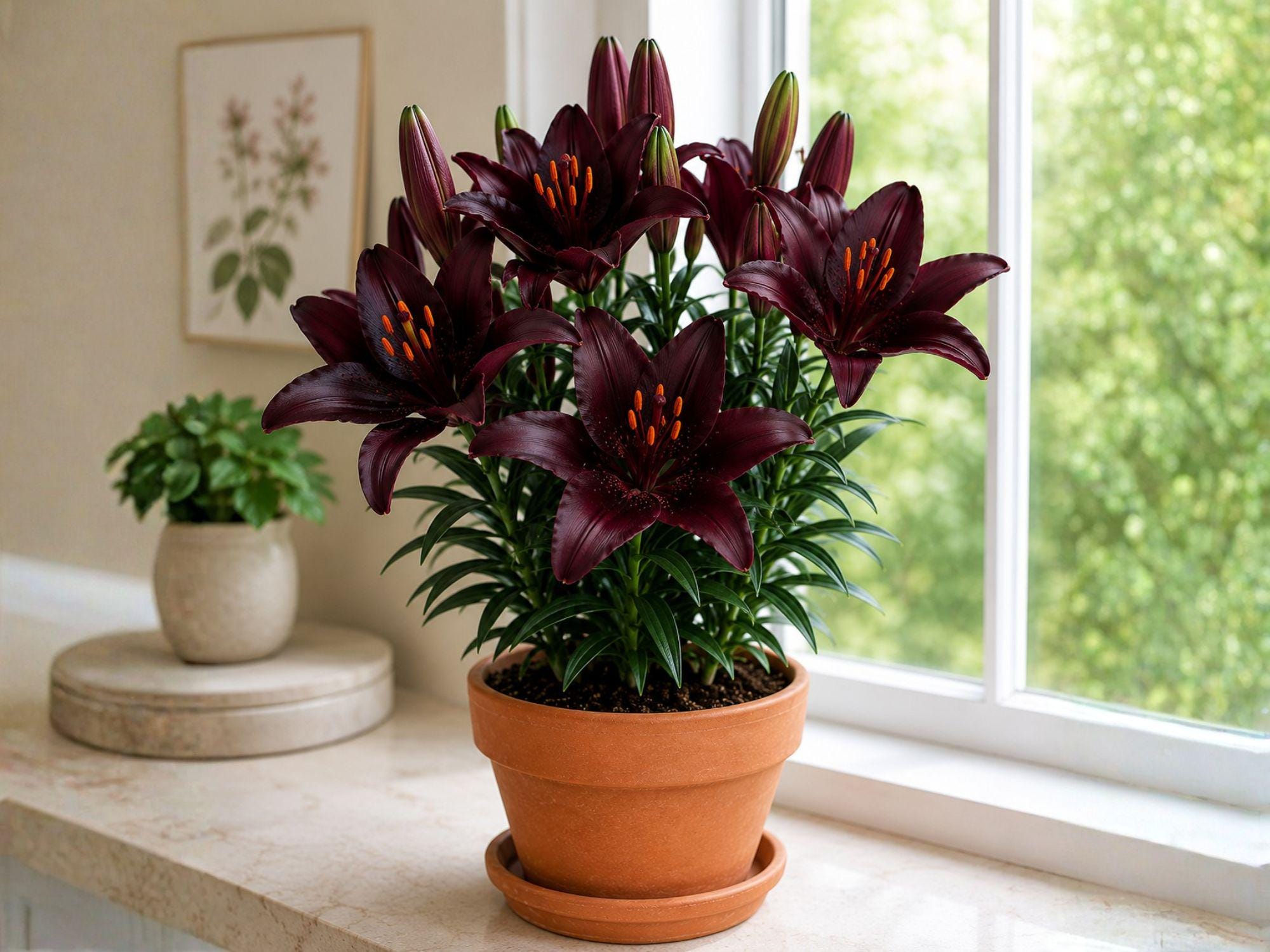 Blackstone Asiatic Lily Bulbs – Deep Burgundy Flowers – Hardy Perennial Lilium asiaticum ‘Blackstone’ for Garden Beds & Containers
