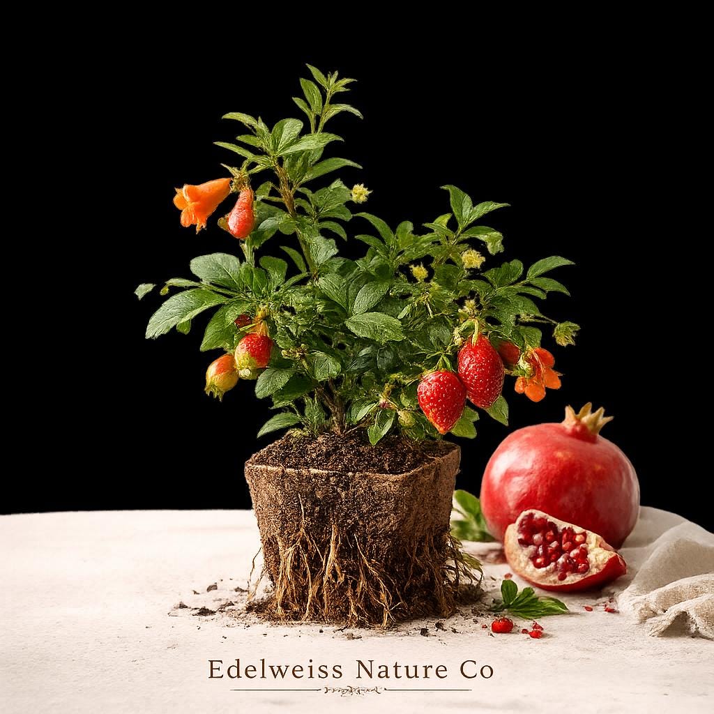 Afganski Pomegranate Starter Plug - Punica granatum Cold-Hardy Edible Fruit Tree for Garden or Container Growth