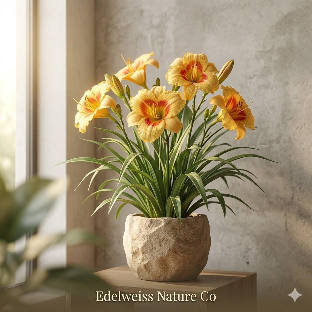Hemerocallis Red Eyed Stella Bare Root Daylily | Hardy Perennial Flower Plant | Pollinator Garden Lily