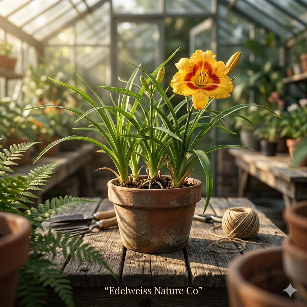 Red Eyed Stella Daylily Plants | 5 Bare Root Perennials with Vibrant Yellow Flowers & Red Eye Centers Hemerocallis