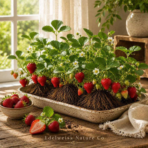 20 Honeoye Strawberry Bare Roots – Springbearing Edible Fragaria × ananassa Plants for Garden, Containers, and Borders