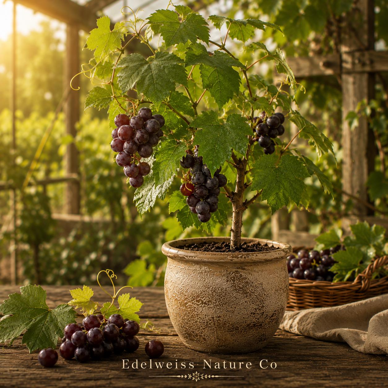 Muscadine Grape Starter Plant – Heirloom Vitis Rotundifolia Bare Root Vine for Home Gardens and Trellises