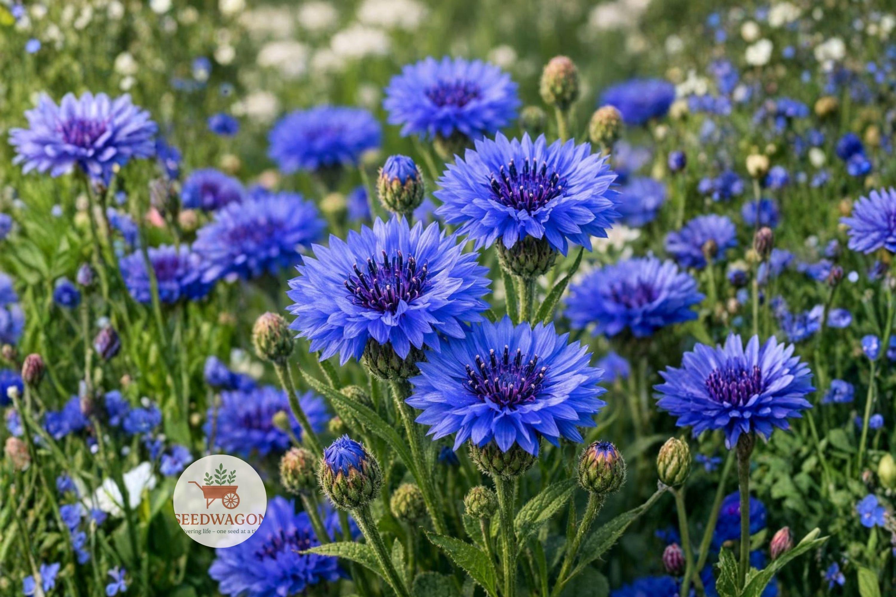 Blue Bachelor's Button Seeds 100 – Centaurea cyanus Blue Cornflower Wildflower Pollinator Garden Plant