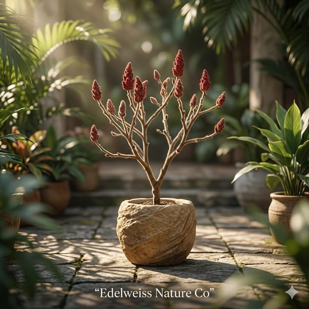 Fuzzy Staghorn Sumac Bare Root Tree – Native Rhus typhina Ornamental Fall Color Wildlife Landscape Plant