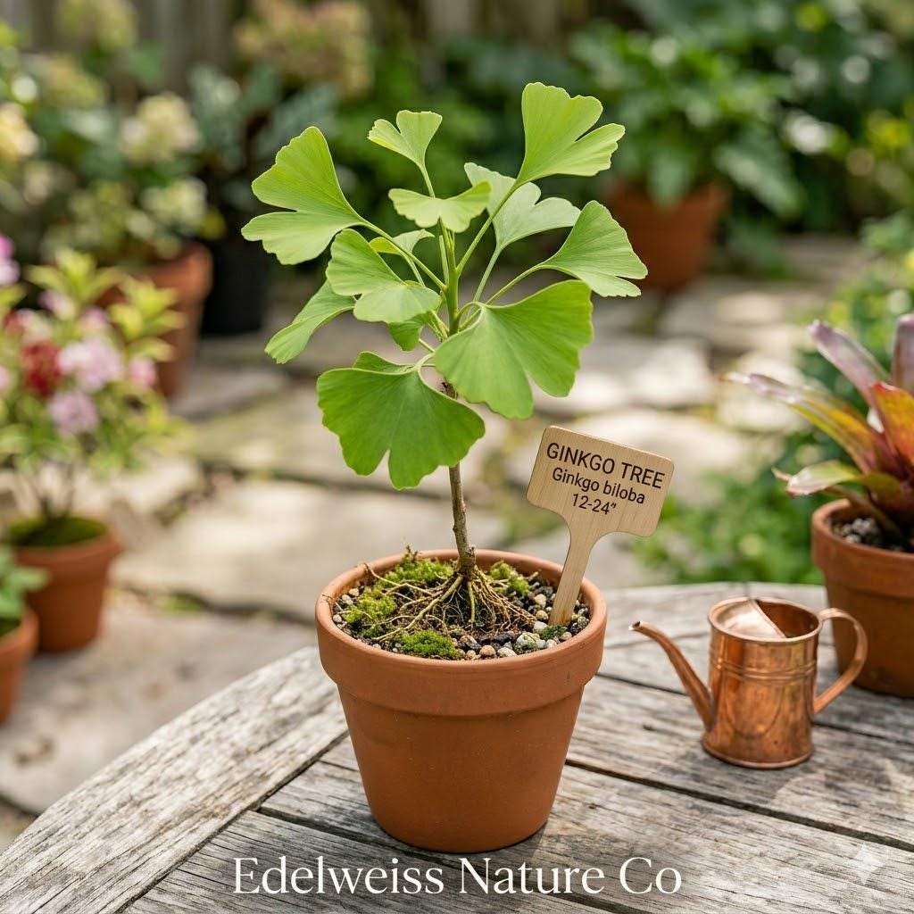 Ginkgo biloba Bare Root Tree | Maidenhair Ornamental Tree | Fall Color Landscape Plant | 12-24 Inches