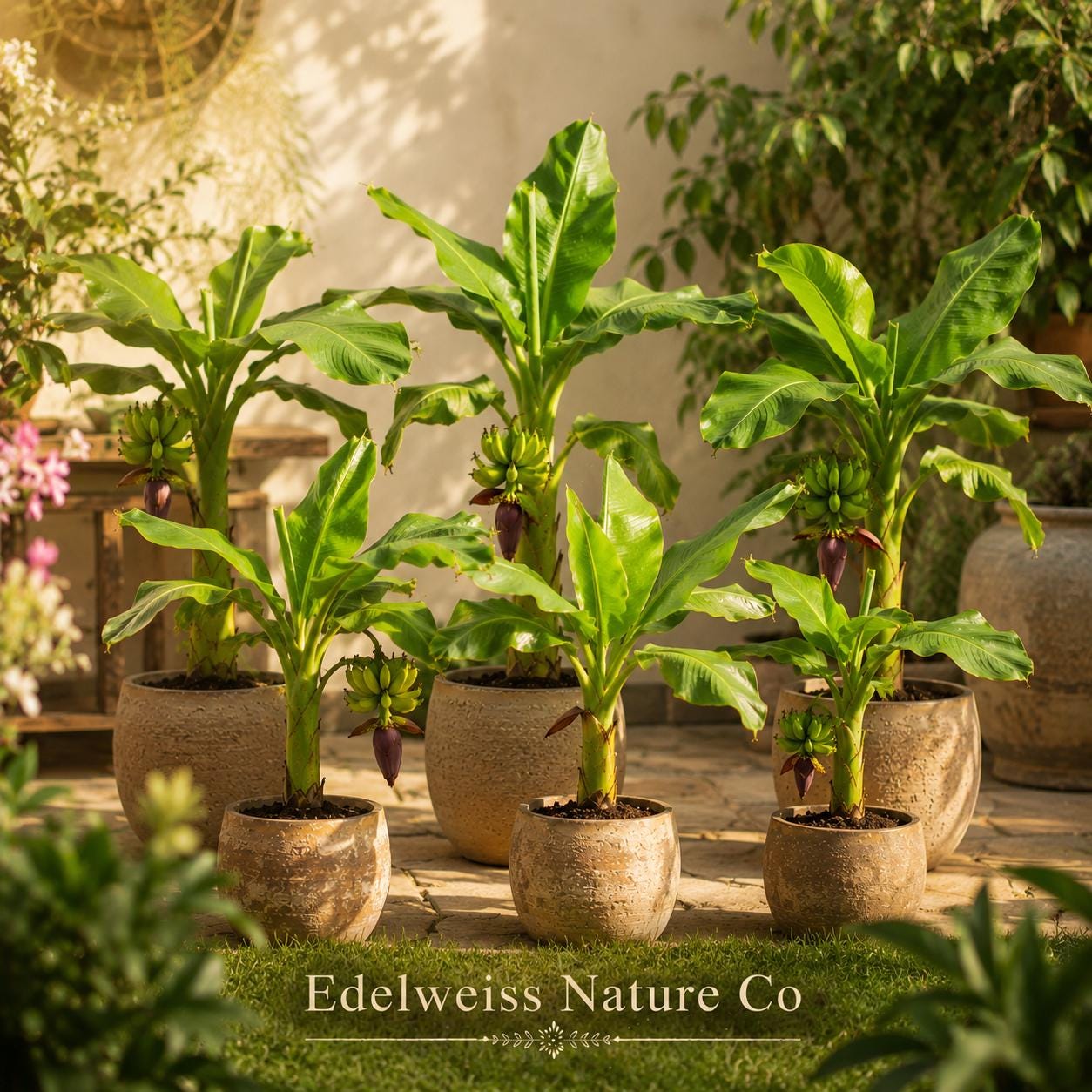 Dwarf Cavendish Banana Trees | Live Tropical Edible Fruit Plants | Musa acuminata | Compact, Container-Friendly