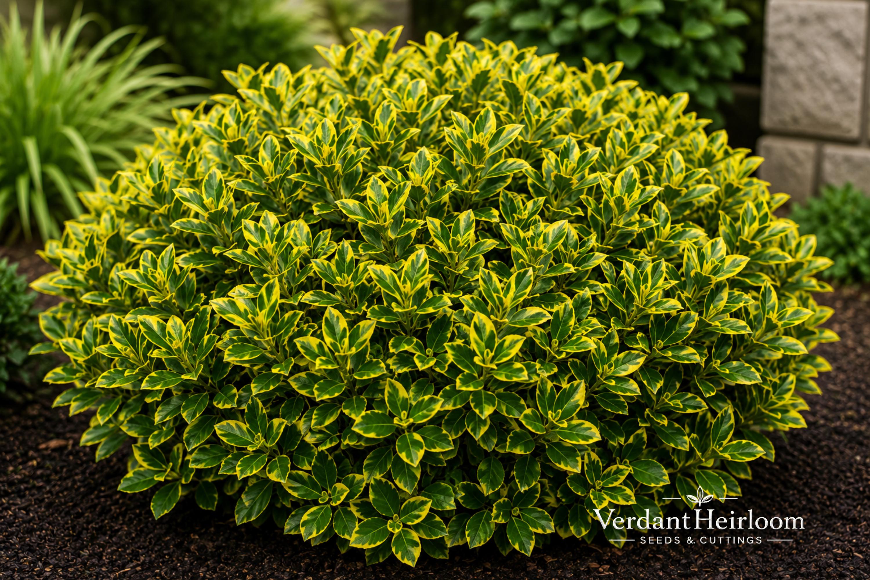 Golden Euonymus Live Plant – Euonymus japonicus 'Aureo-marginatus' Evergreen Shrub for Hedges & Borders
