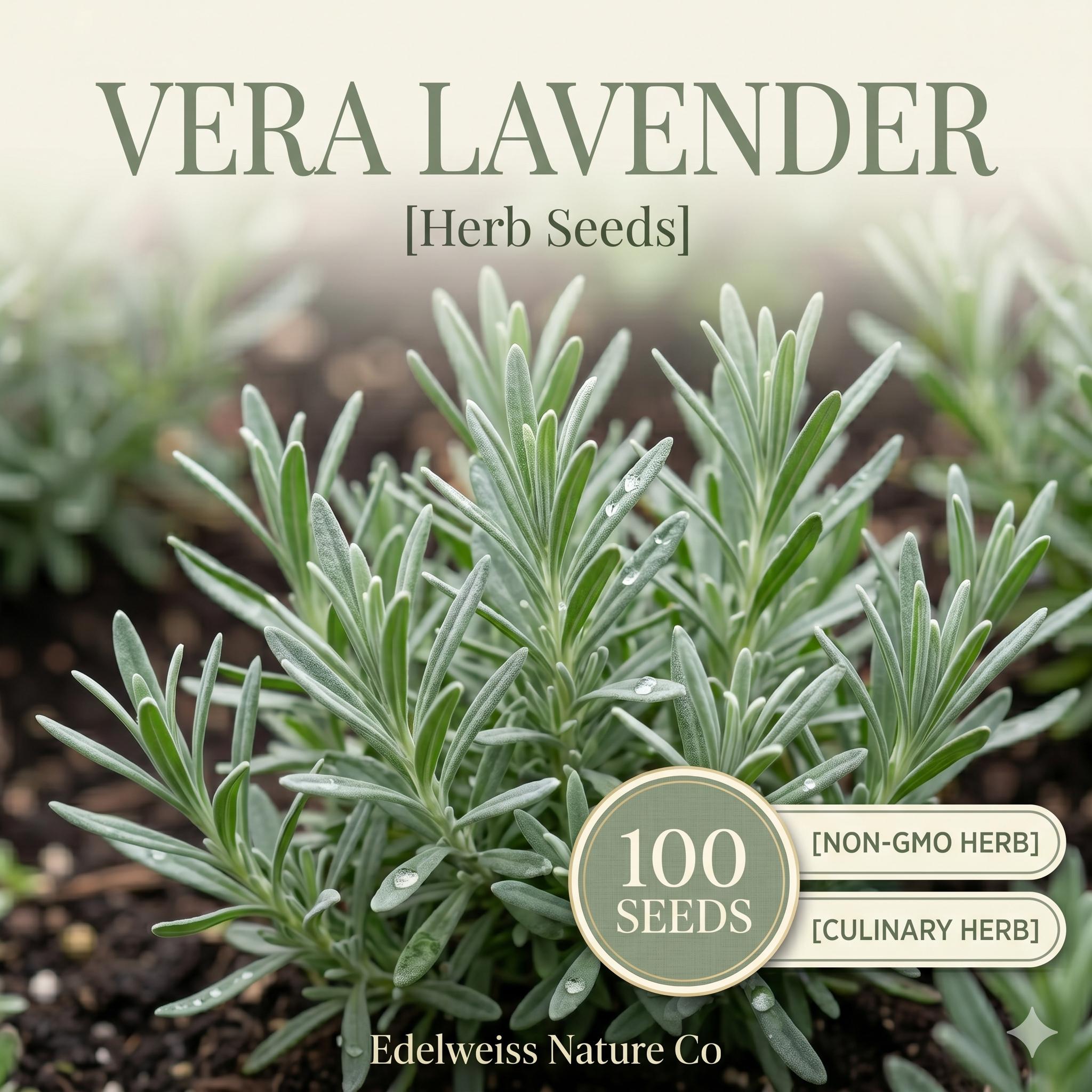 Vera Lavender Seeds – 100 English Herb Seeds for Aromatherapy, Garden, Dried Flowers – Lavandula angustifolia