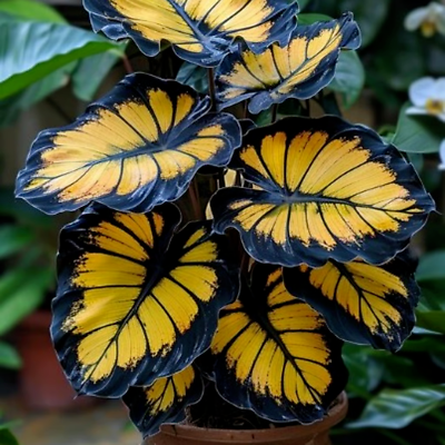 25+ Sunburst Calathea Seeds - Rare Tropical Houseplant with Exotic Green, Gold & Burgundy Foliage - Easy to Grow Indoor & Outdoor Garden Plant