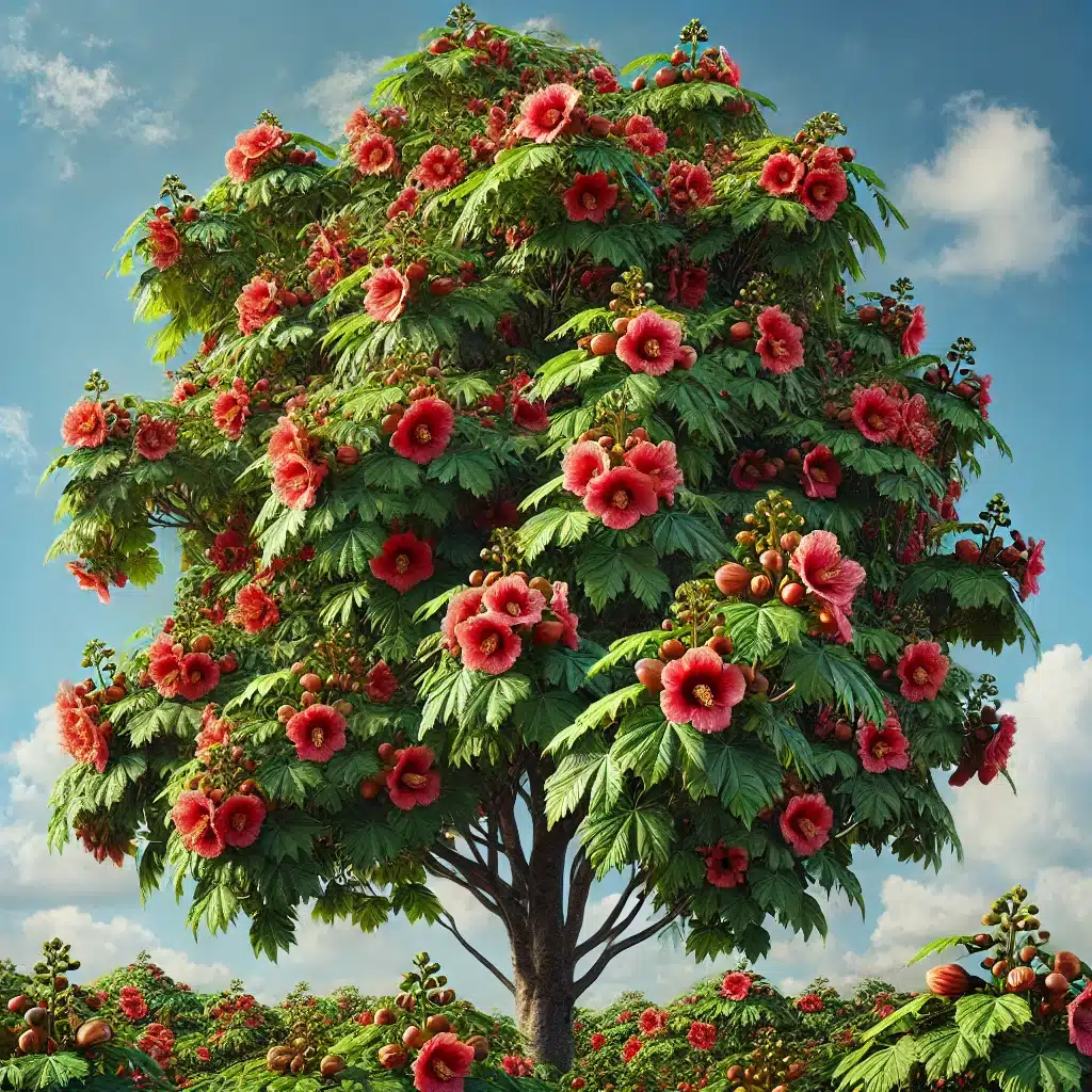 Portia Tree Starter Plant - Thespesia grandiflora, Tropical Flowering Tree, Pink/Mauve Flowers, 12-24 Inches, Garden Ornamental Plant