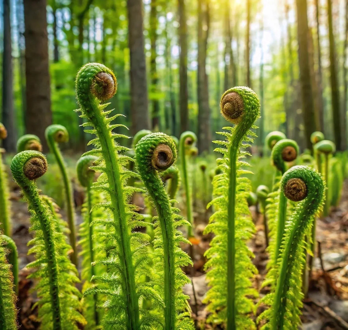 Fiddlehead Fern Plant - Starter Plant - Fresh Green Matteuccia struthiopteris for Shade & Garden