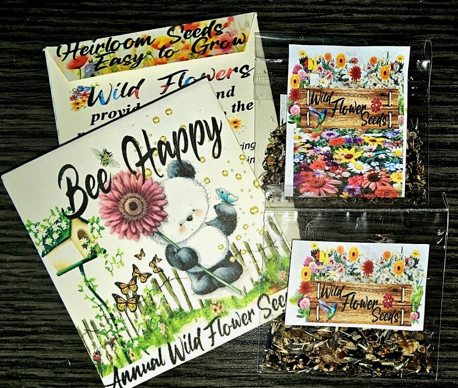 Bee Happy Wildflower Seeds - 1000+ Pollinator Attracting Native Wildflower Mix for Bees & Butterflies