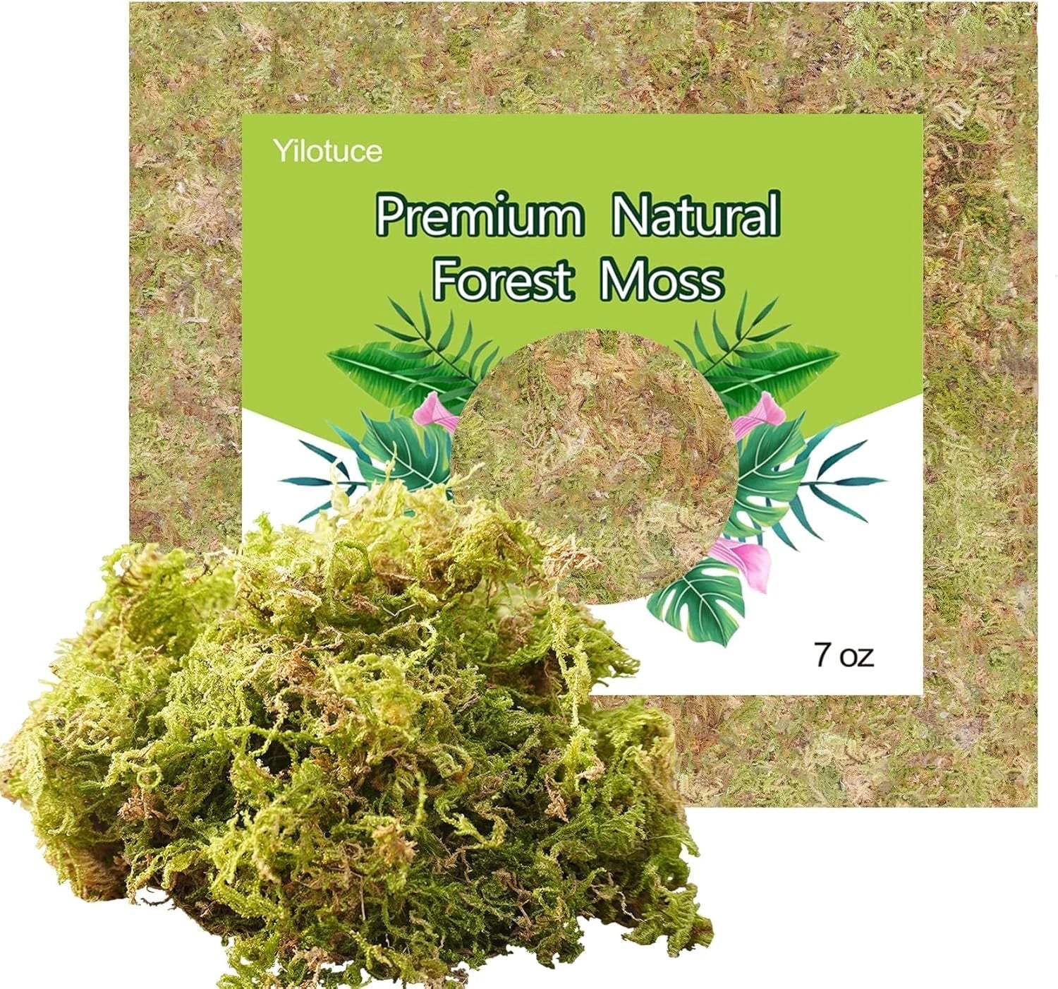 Natural Orchid Moss - 7 Oz Soilless Potting Soil for Orchids, Seedlings & Potted Plants, Organic Sphagnum Moss