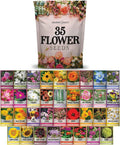 Wildflower Seed Kit 35 Varieties - Perennial & Annual Flower Mix for Pollinators & Garden Beds