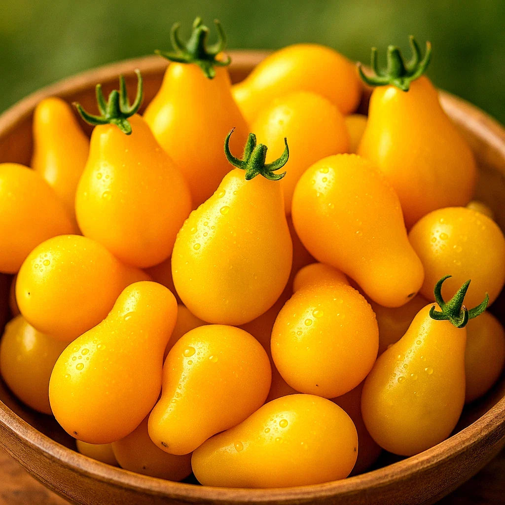 Yellow Pear Tomato Seeds – Heirloom Non-GMO, Sweet Low-Acid Variety, Solanum lycopersicum, Pack of 30+ Seeds for Home Gardens