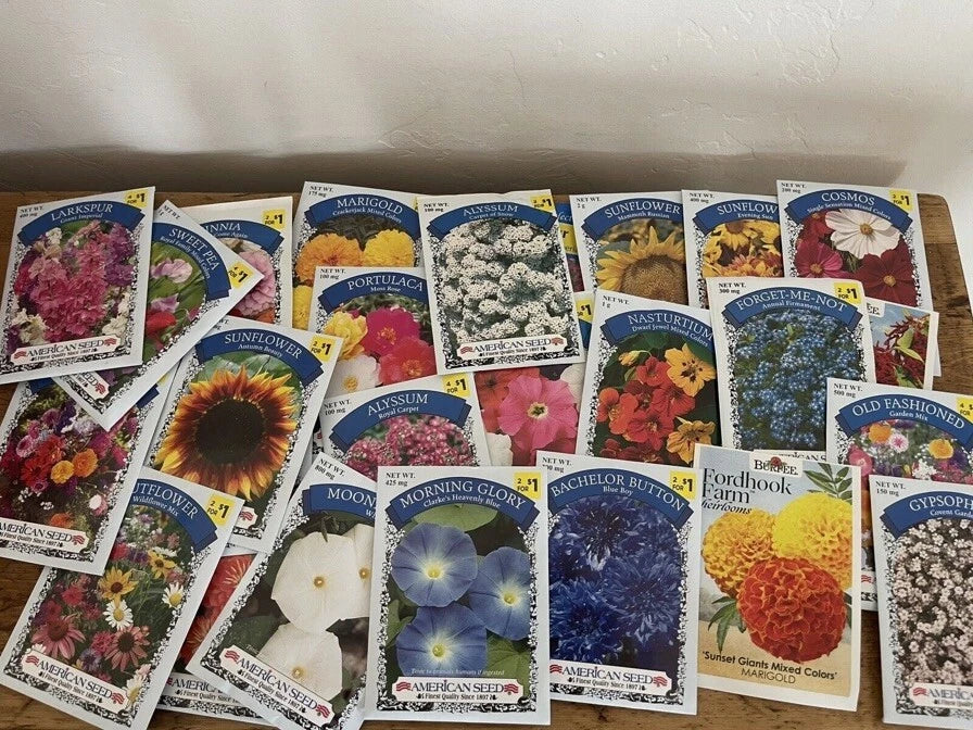 20 Packs Flower Seeds - Mixed Varieties from American Seed & Burpee - Garden Essentials