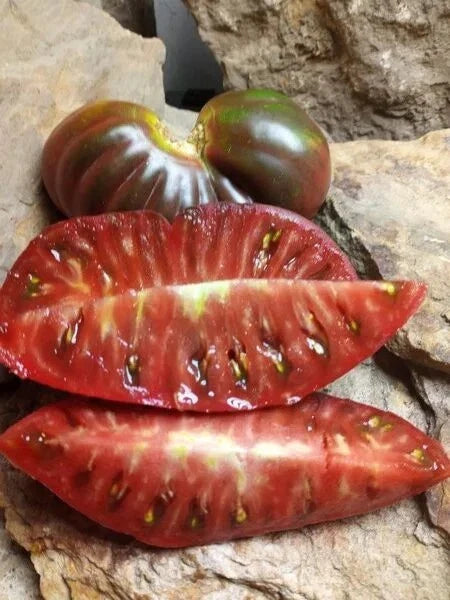 Black Brandywine Tomato Seeds - Organic Heirloom Non-GMO, Solanum lycopersicum, Large Juicy Red Fruits, Seed Packet