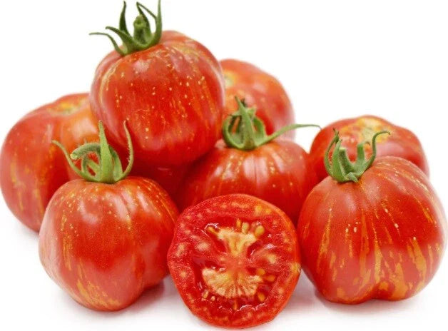 Heirloom Tomato Seeds - Striped Cavern (Schimmeig Stoo) Non-GMO, Indeterminate, 50 Seeds, Unique Flavor, Salad & Sandwich Tomatoes