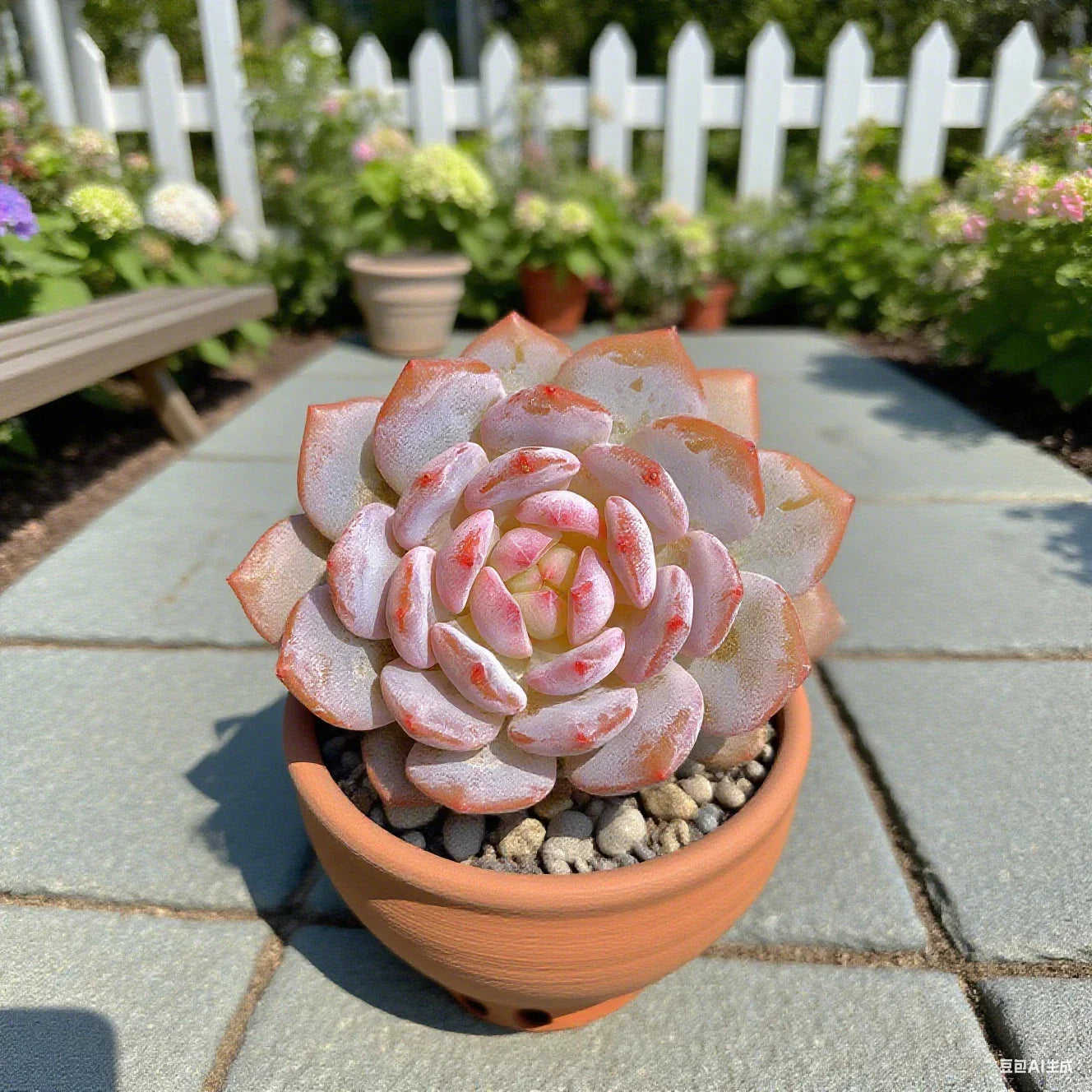 Echeveria Pink Peony Succulent Plant - Rare Green Live Succulent in 4-Inch Pot - Rosette-forming, Drought-resistant, Indoor & Outdoor