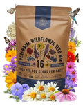 Perennial Wildflower Seed Mix - 16 Varieties Non-GMO for Indoor & Outdoor Planting - 100,000+ Seeds