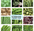 Asian Vegetable Seeds Set of 25 – Heirloom & Hybrid Varieties for Home Garden, Container, or Raised Bed Cultivation