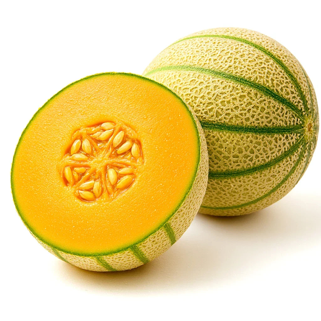Honey Rock Cantaloupe Seeds – Heirloom Non-GMO Cucumis melo – Juicy, Sweet Melon Seeds for Home Garden, Container Growing, 125+ Packets