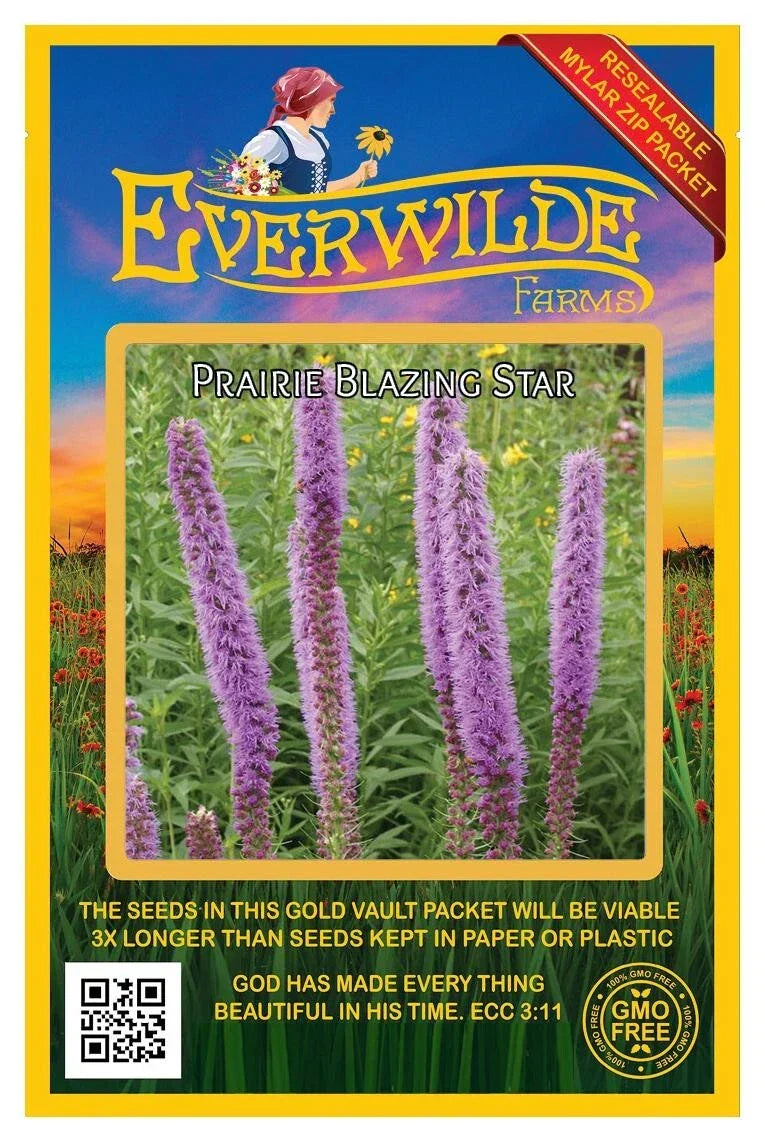 Prairie Blazing Star Wildflower Seeds 1 Oz - Liatris pycnostachya - Pollinator Attracting Perennial Seeds for Wildflower Gardens