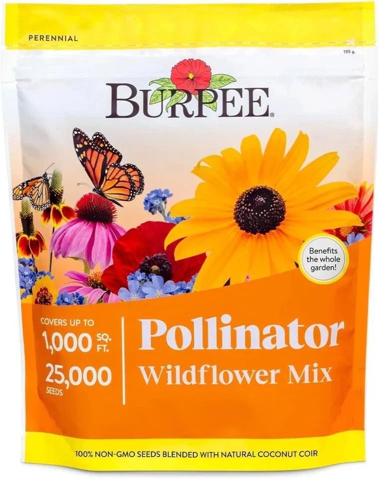 Bulk Wildflower Seeds 25,000 Count - 18 Non-GMO Varieties for Pollinators
