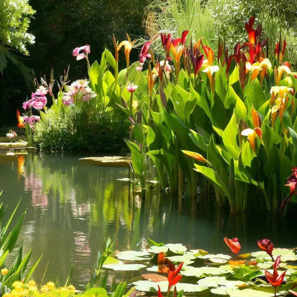 Canna Aquatic Plants 2 Pack Bare Root Thalia dealbata Water Garden Flowers for Ponds and Landscapes
