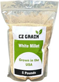 Premium White Millet Seeds 5lb Bulk Bird Feed for Wild Birds, Panicum Miliaceum