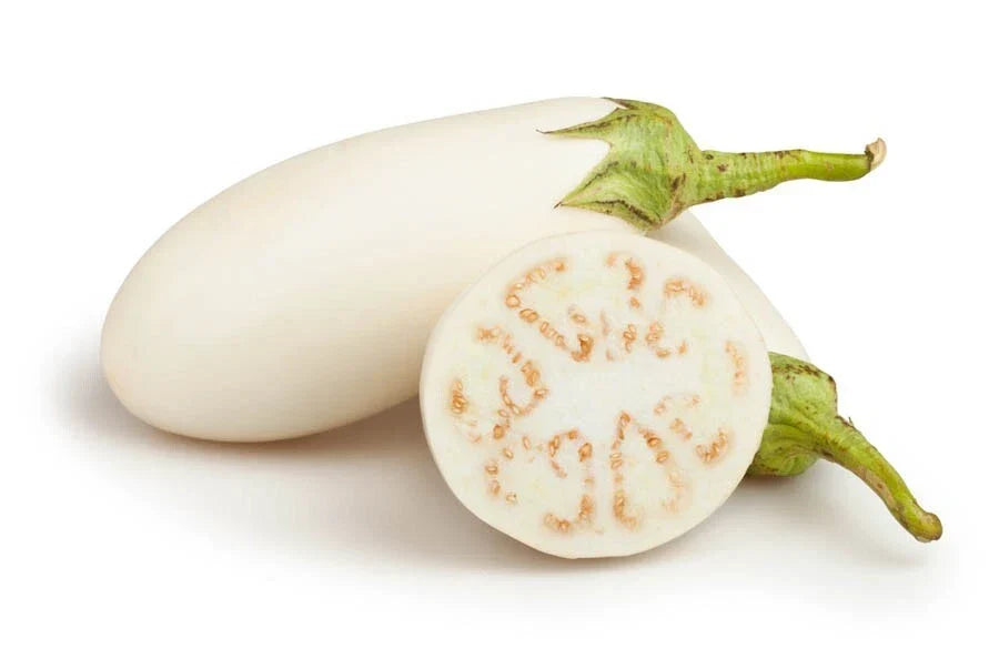 Casper White Eggplant Seeds - Organic Non-GMO Heirloom Pack of 100+ for Home Gardening, White Eggplant Solanum melongena