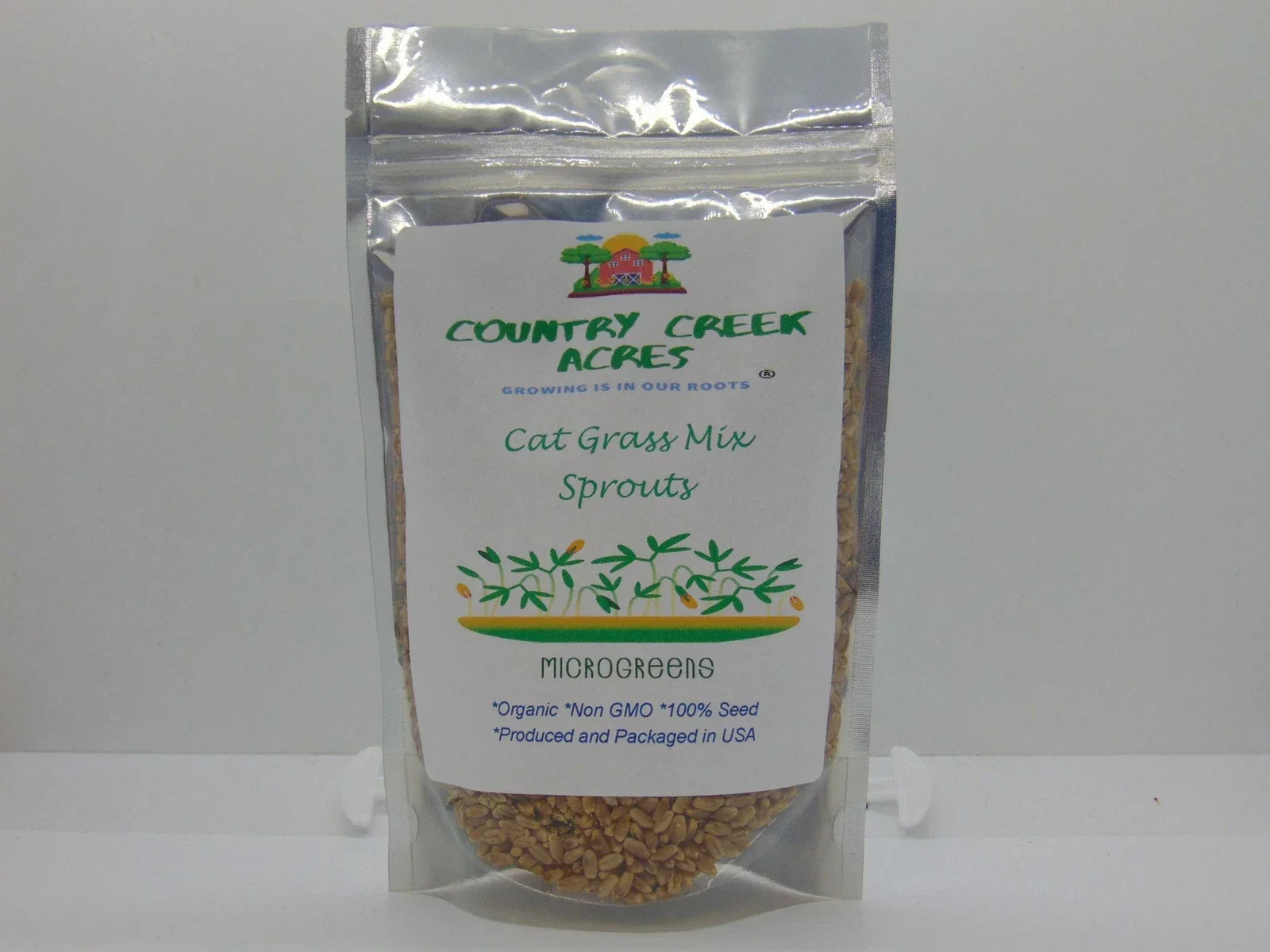 Organic Cat Grass Mix Seeds - Wheatgrass, Oat, Barley, Ryegrass for Cats - Indoor Safe Pet Grass Blend 4 oz