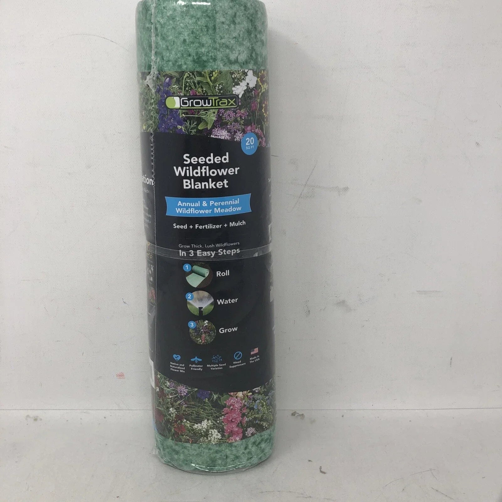 Wildflower Blanket 20 sq ft Seeded Mix Annual & Perennial Wildflower Meadow for Pollinators