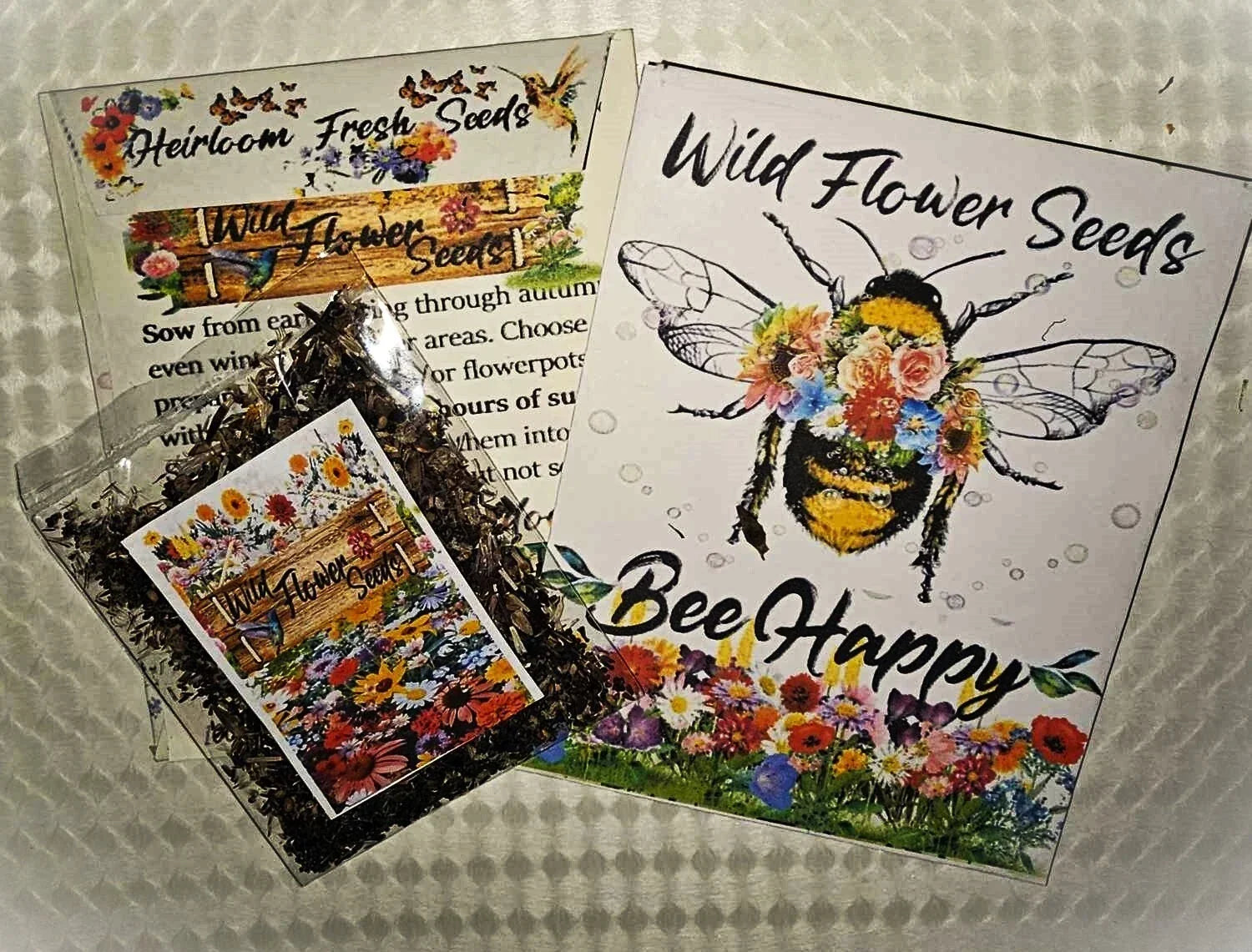 Wildflower Seeds Mix for Pollinators, Organic Fragrant Flower Seeds, Bee Friendly Garden, 1000+ Seeds, Supports Bees & Butterflies